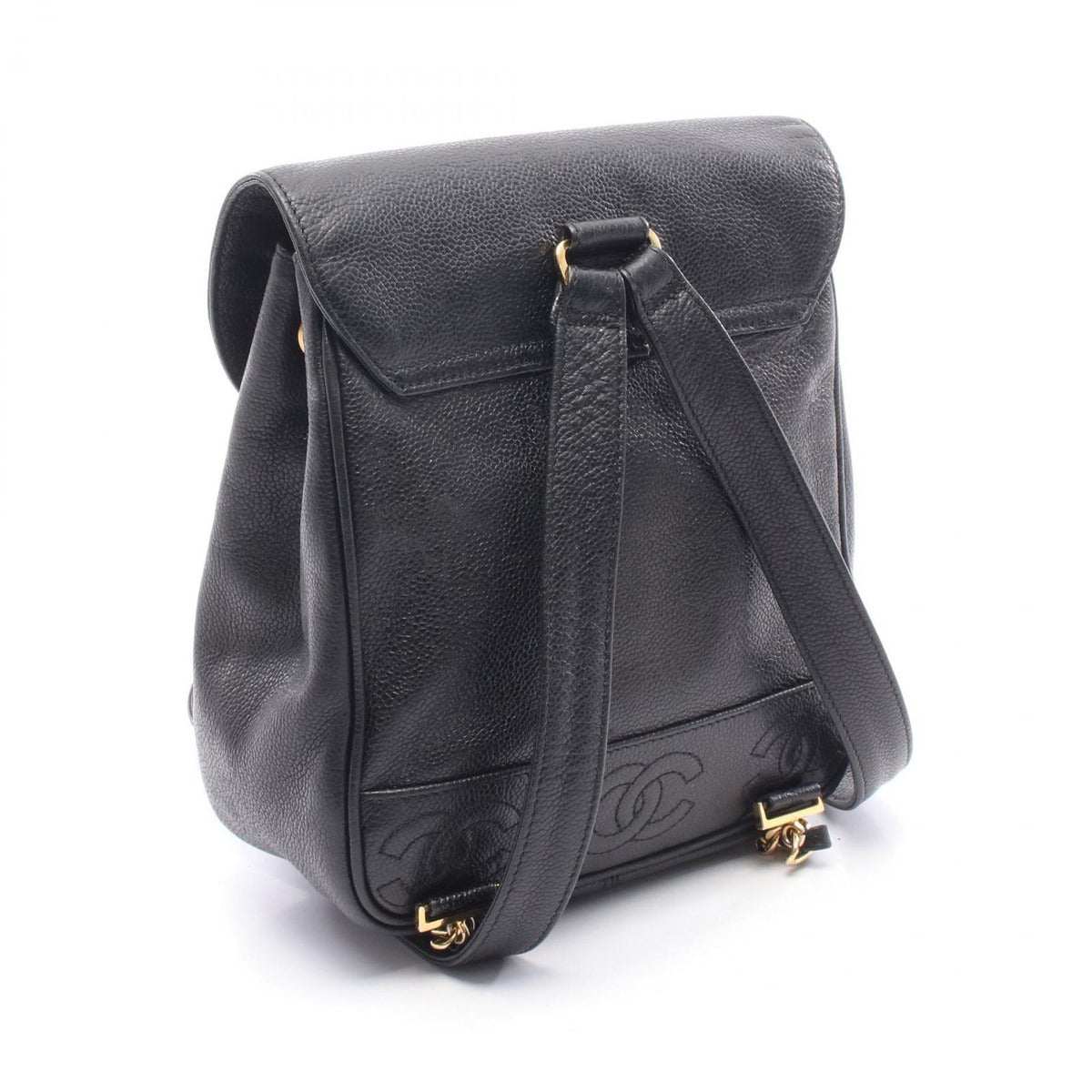 Chanel Backpack Triple CC Logo Black Leather Calf Coco — view 2