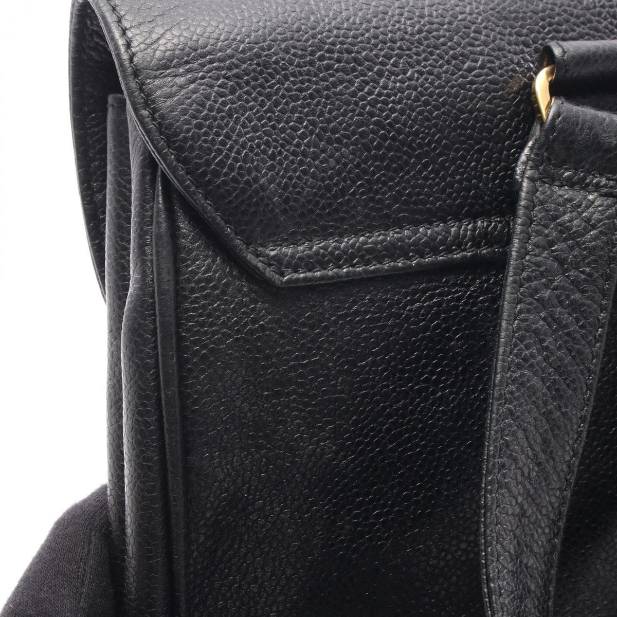 Chanel Backpack Triple CC Logo Black Leather Calf Coco — view 10