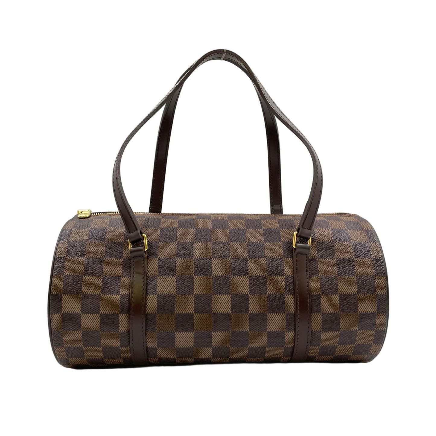 Louis Vuitton Papillon 30 Damier Ebene Leather Brown Handbag Gold