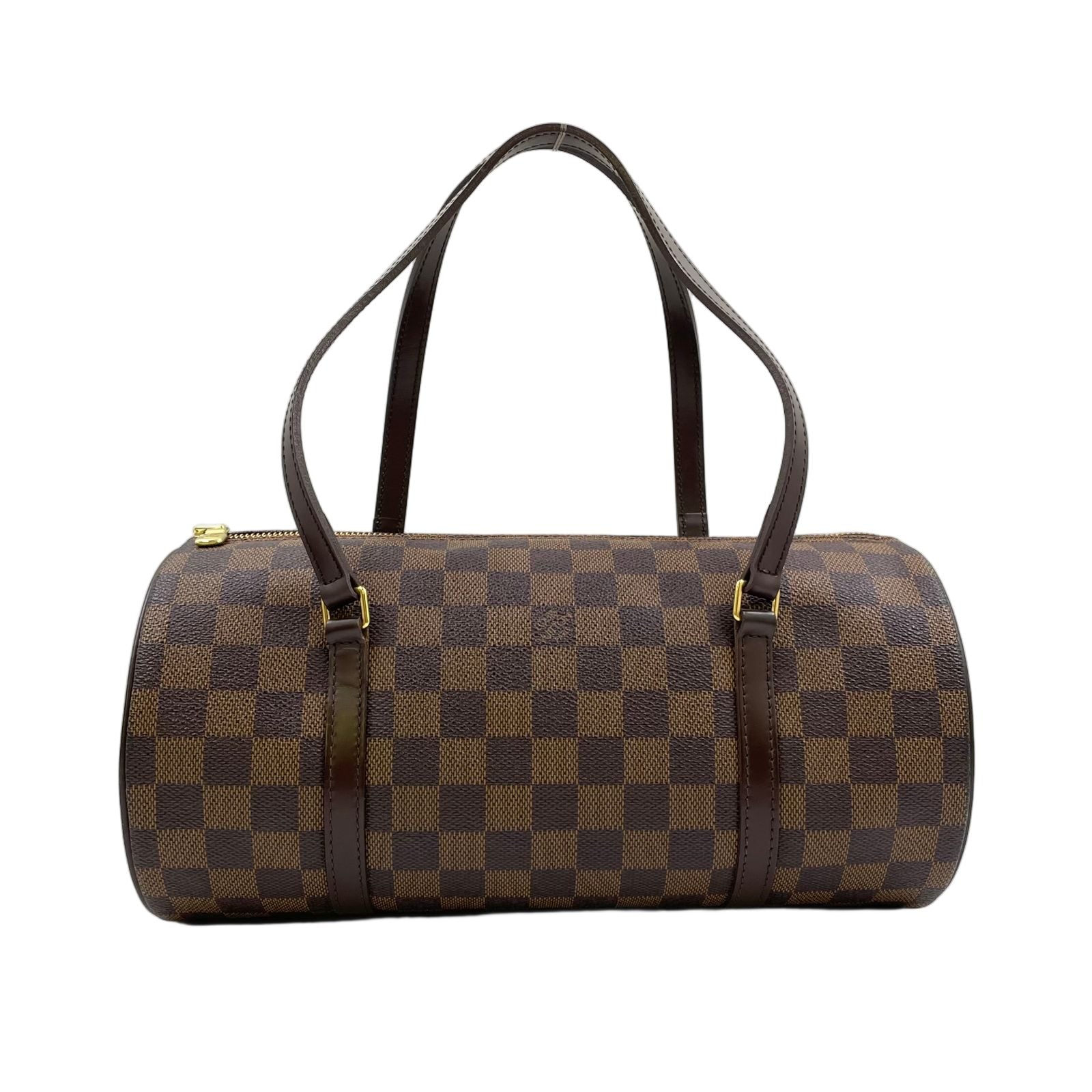 Louis Vuitton Papillon 30 Damier Ebene Leather Brown Handbag Gold