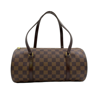 Louis Vuitton Papillon 30 Damier Ebene Leather Brown Handbag Gold