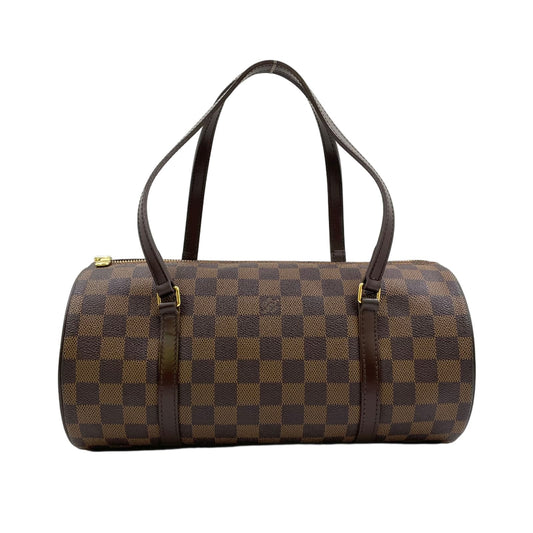 Louis Vuitton Papillon 30 Damier Ebene Leather Brown Handbag Gold