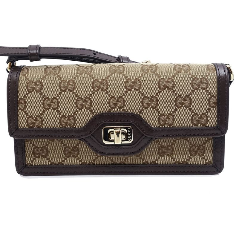 Gucci Le Che Mini Shoulder Bag GG Canvas Beige Brown
