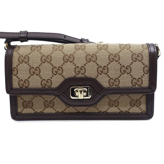 Gucci Le Che Mini Shoulder Bag GG Canvas Beige Brown