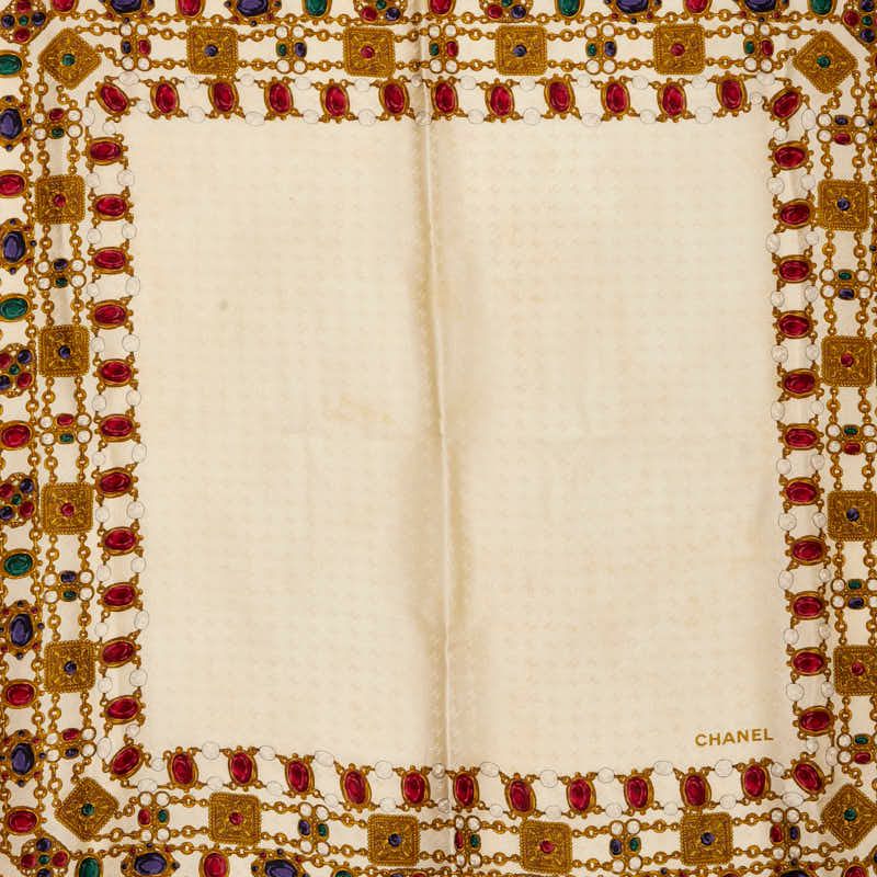 Chanel Jewelry Beige Multicolor Silk Women's Chanel