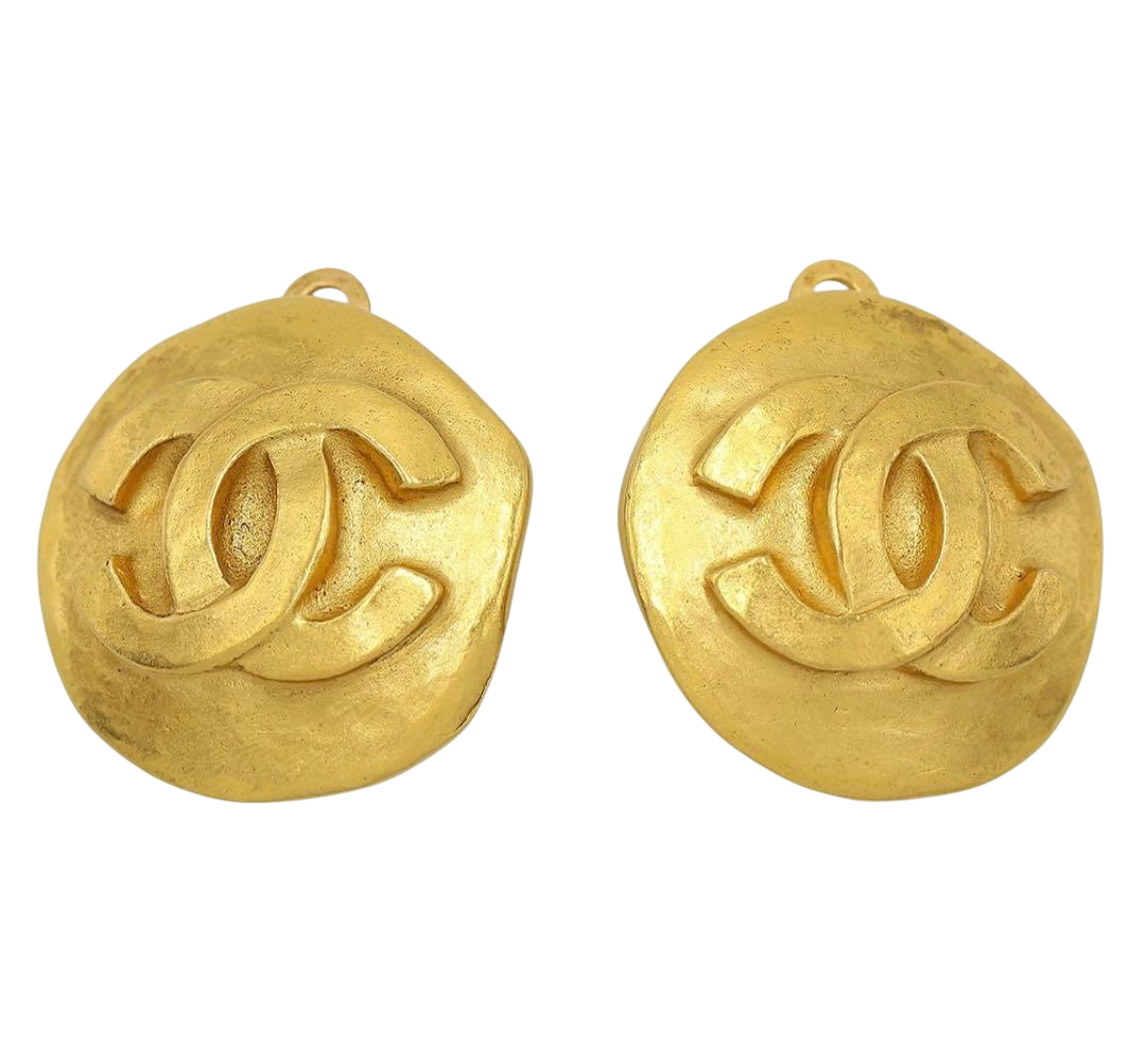 Chanel Coco Mark Round Earrings