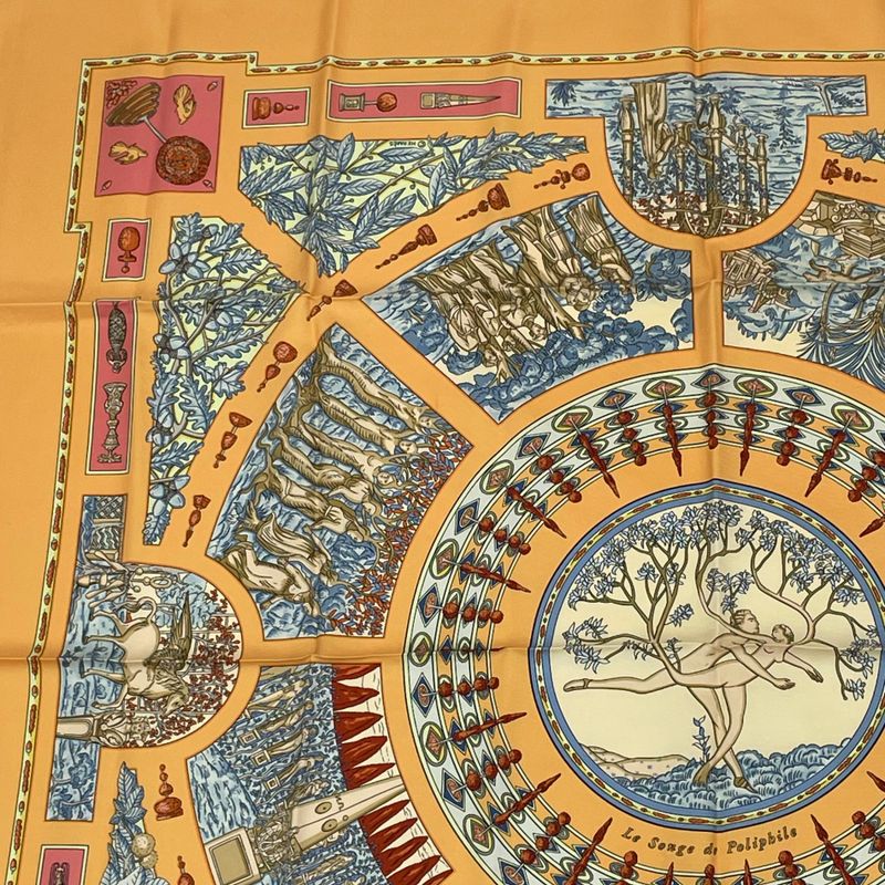 Hermes Scarf Carre 90 Polyfill Dreaming Yellow