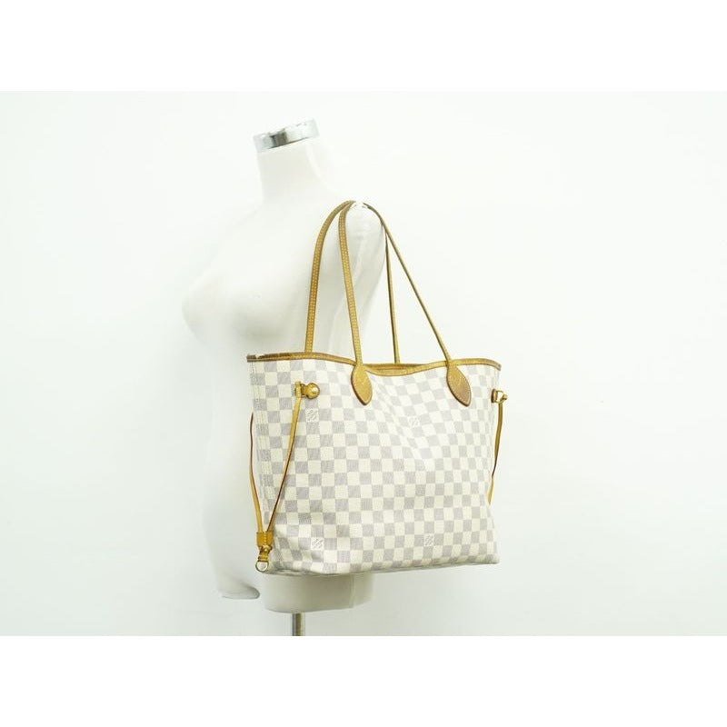 Louis Vuitton New Shape Neverfull MM Damier Azur Tote Bag White — view 7
