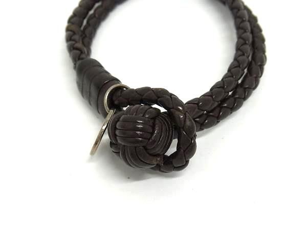 Bottega Veneta Intrecciato Leather Bracelet Accessory Brown Fs4041