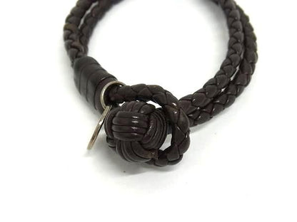 Bottega Veneta Intrecciato Leather Bracelet Accessory Brown Fs4041