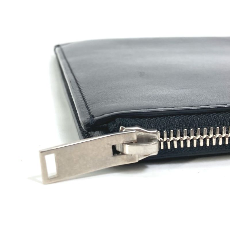 Saint Laurent Paris Clutch Bag Logo Patch 397295 Leather Black