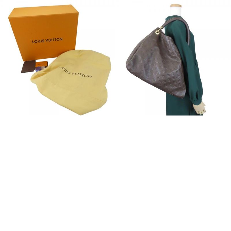 Louis Vuitton Shoulder Bag Artsy MM M94171 Monogram Empreinte Dark Brown Gold
