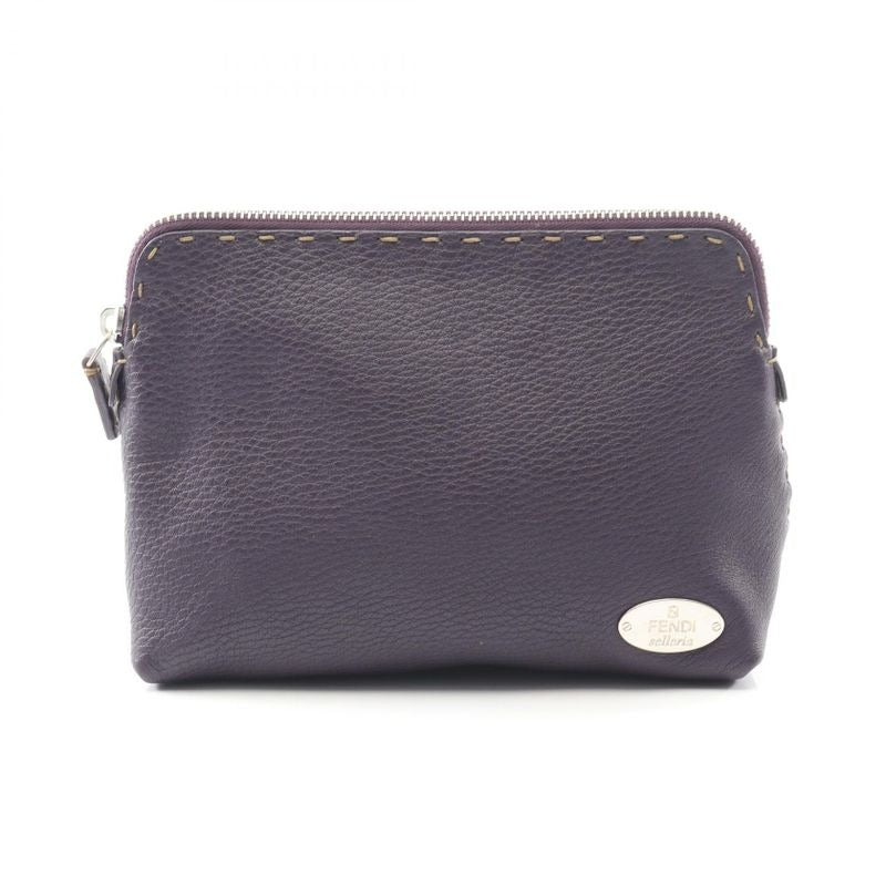 Fendi Pouch Selleria 8 N0037 Purple Leather