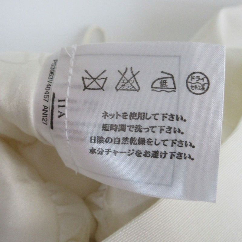 16ss Chanel Flower Print Gathered Skirt Bottoms White Half Length Size 34