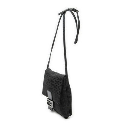 Fendi Small Flap Crossbody Black Zucchino Canvas — view 2