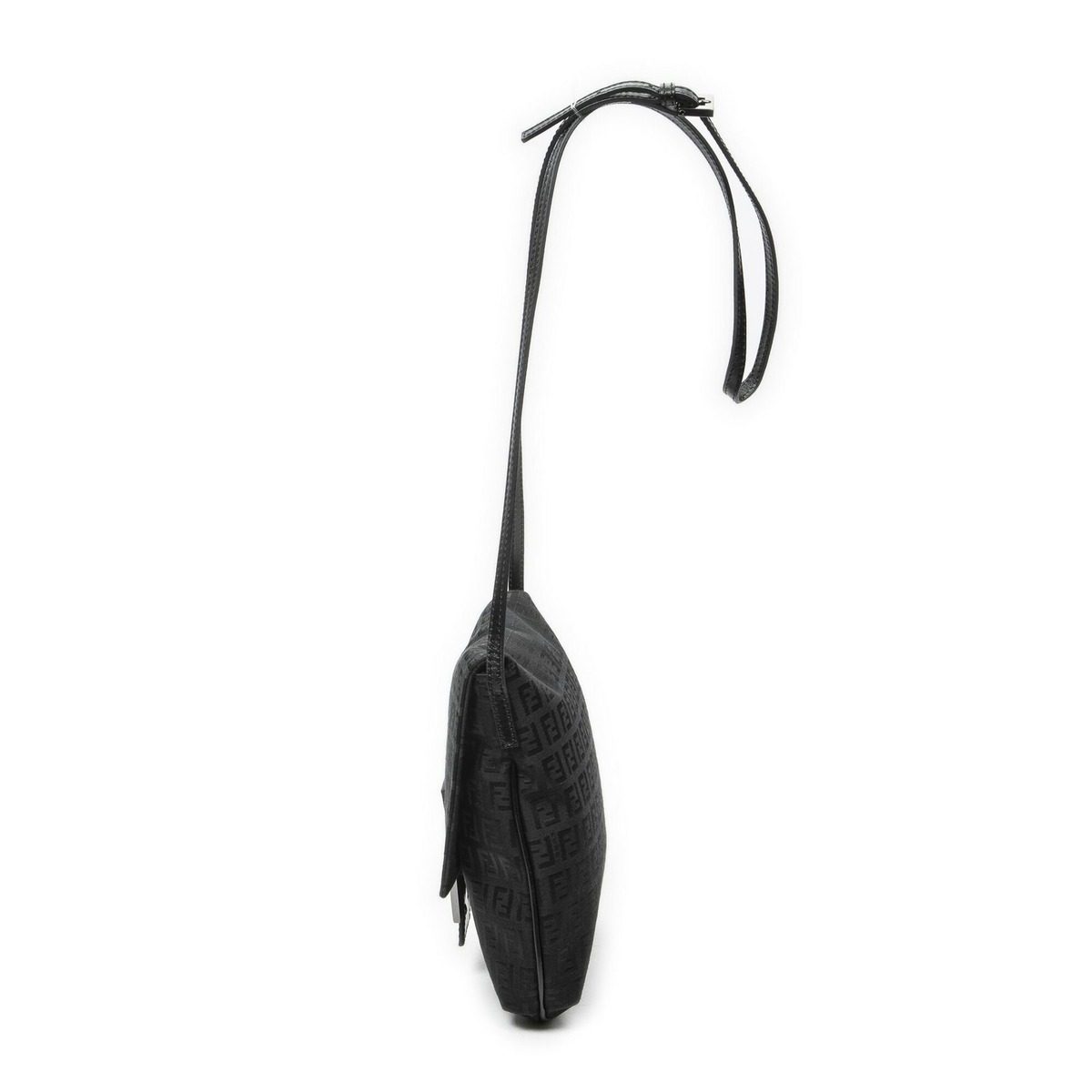 Fendi Small Flap Crossbody Black Zucchino Canvas — view 3