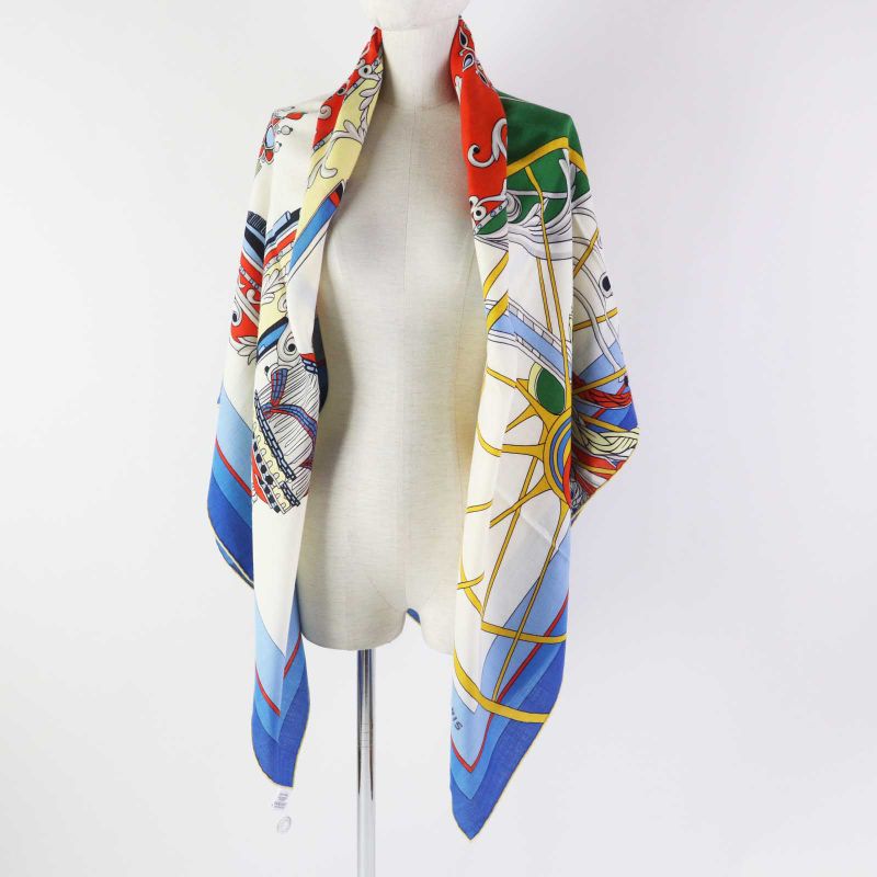 Hermes Carré 140 Coupe De Gala Cashmere Silk Scarf Multi With Box Made In