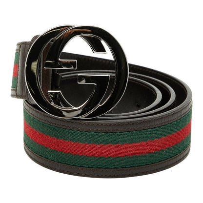 Gucci Interlocking Sherry Line Belt 36 Brown Multicolor Leather
