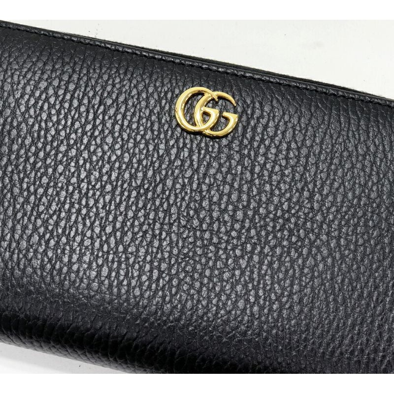 Gucci Round Zipper Long Wallet With Coin Purse GG Marmont Double G Zip Around — view 4