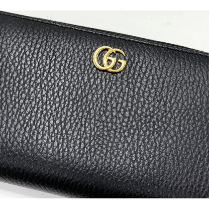 Gucci Round Zipper Long Wallet With Coin Purse GG Marmont Double G Zip Around — view 4