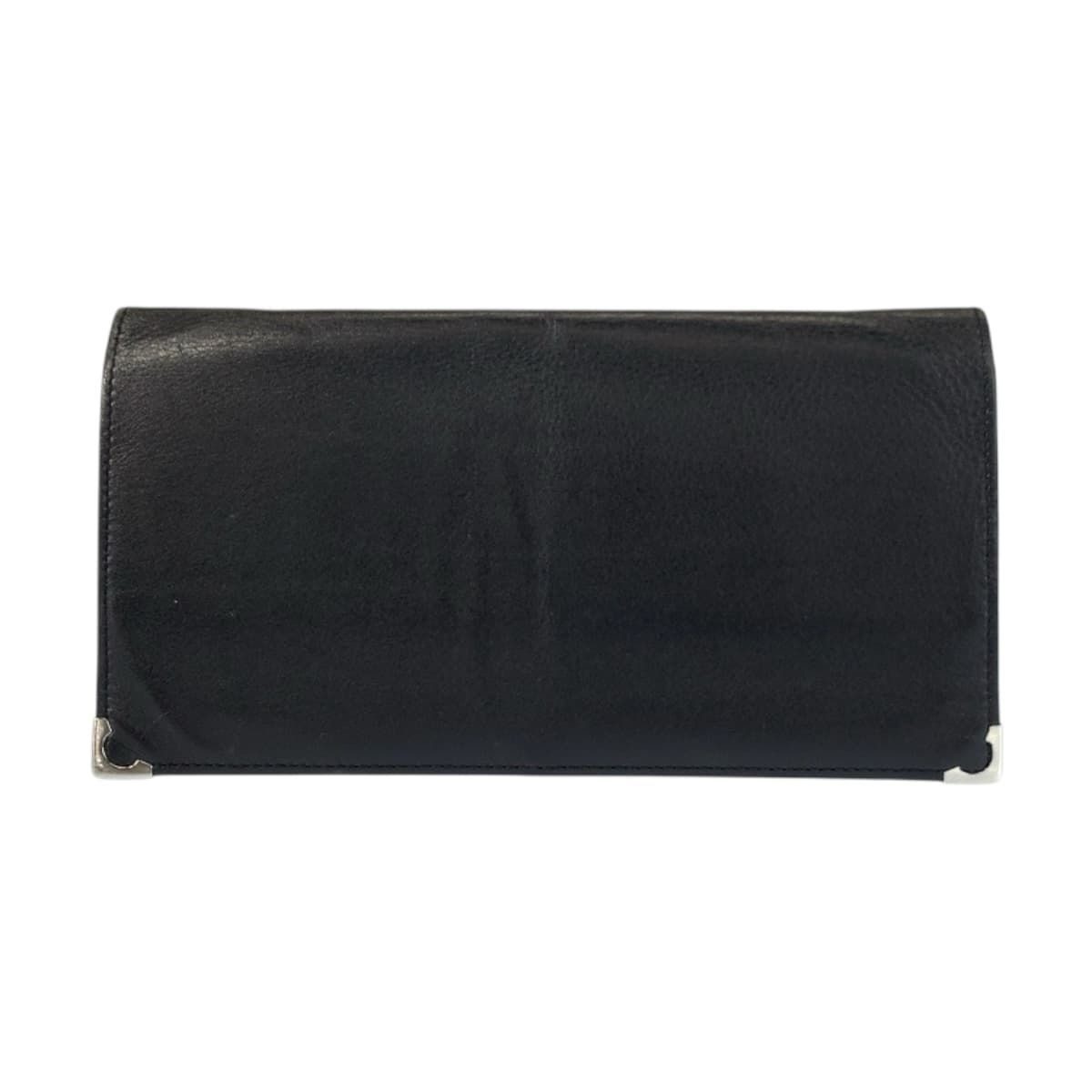 Cartier Must Line Black Gold Silver Leather Wallet