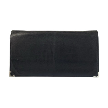Cartier Must Line Black Gold Silver Leather Wallet