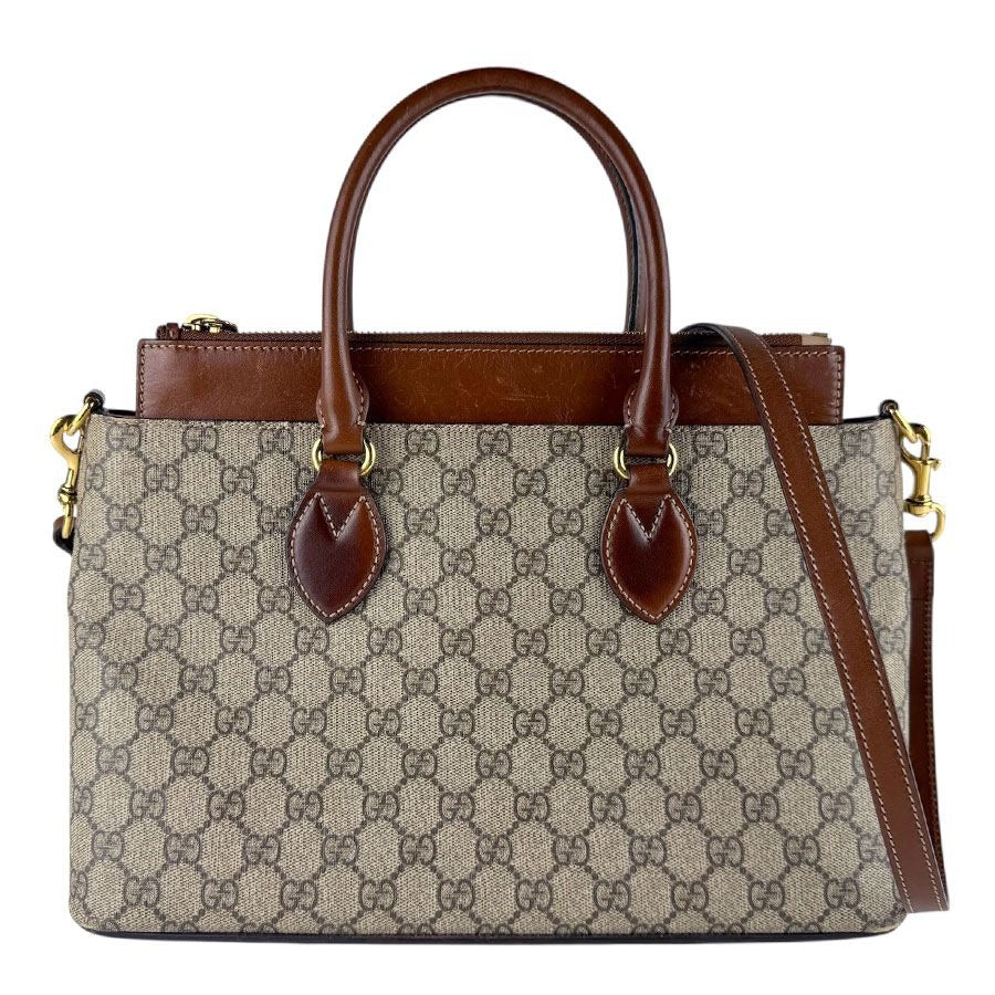Gucci Shoulder Bag Canvas Brown