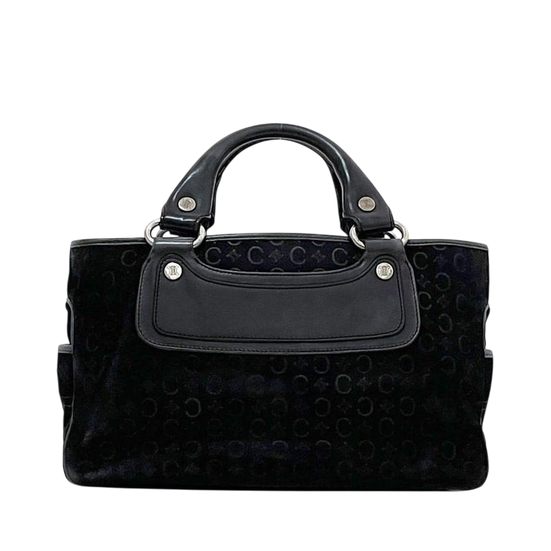 Celine Handbag Boogie Bag Black C Macadam Excellent Condition Suede