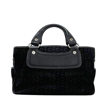 Celine Handbag Boogie Bag Black C Macadam Excellent Condition Suede