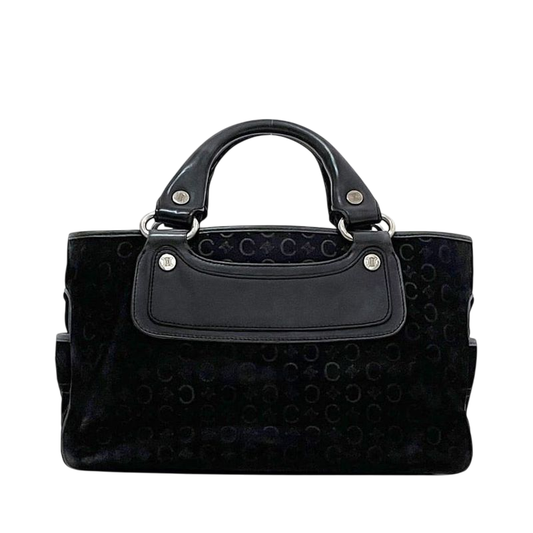 Celine Handbag Boogie Bag Black C Macadam Excellent Condition Suede