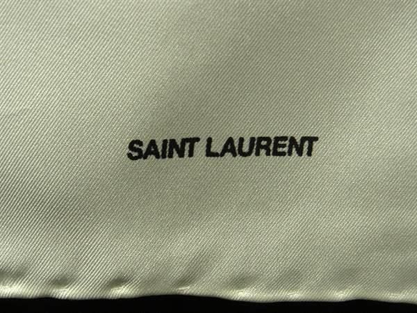 Saint Laurent 100% Silk Handkerchief Scarf For Women In White Fa1168