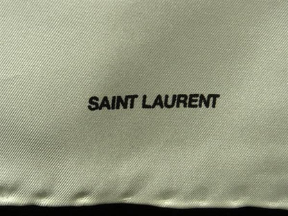Saint Laurent 100% Silk Handkerchief Scarf For Women In White Fa1168