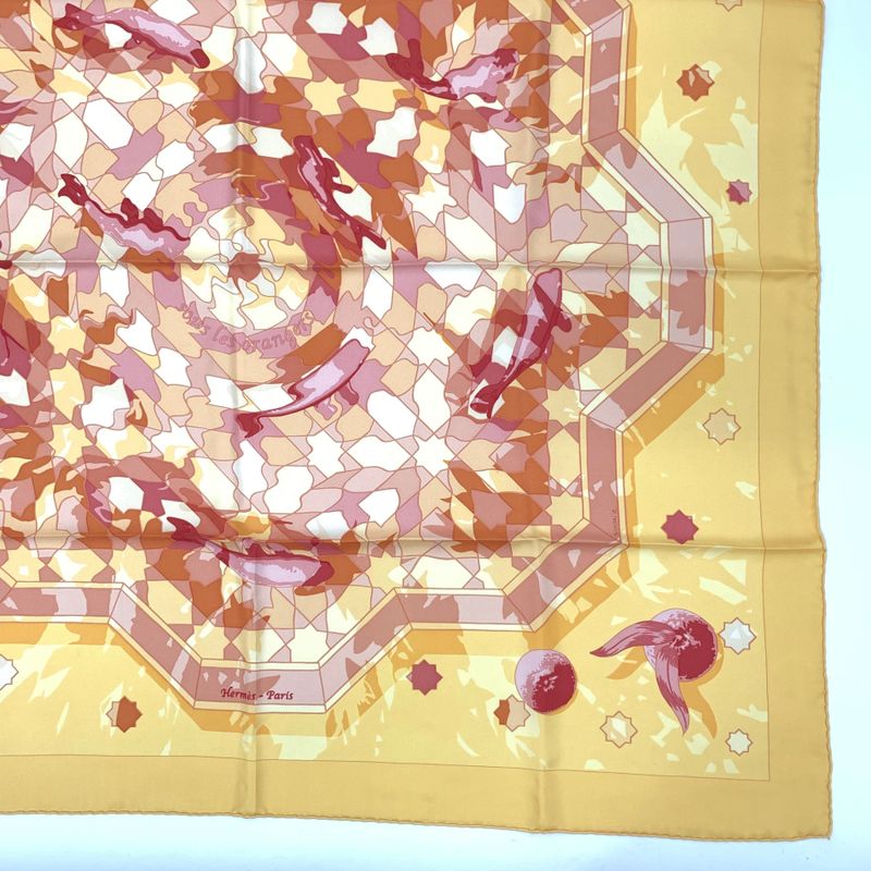 Hermes Carre 90 Sous Les Oranges Under The Orange Tree Orange X Multicolor