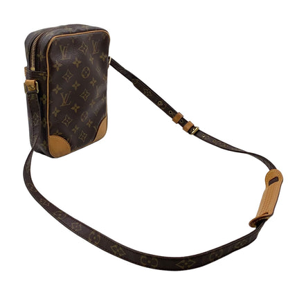 Louis Vuitton Danube Monogram Leather Brown Shoulder Bag Gold — view 2