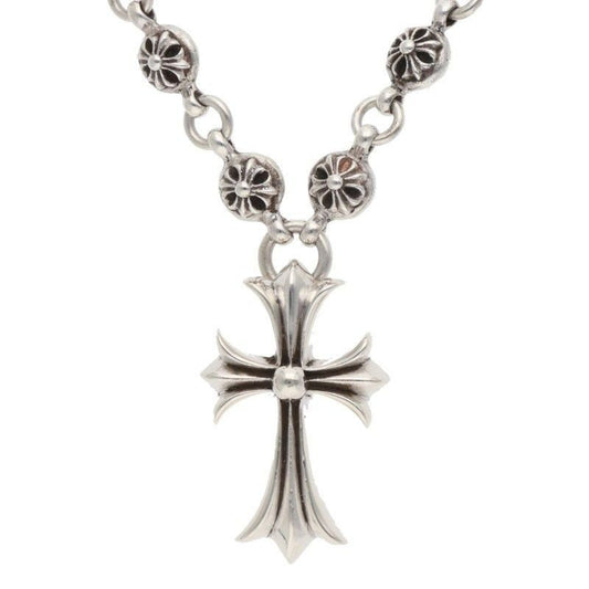 Chrome Hearts 1 Crsbl Chn Sml CH Crs Cross Ball Chain Small CH Silver Necklace