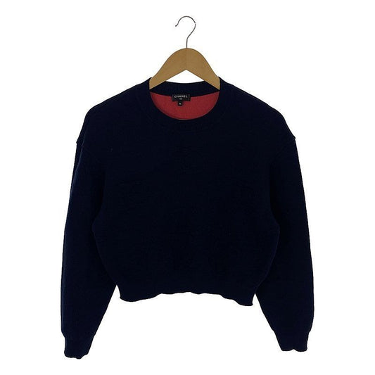 Gucci K Cashmere Logo Crew Neck Knit Pullover S Navy