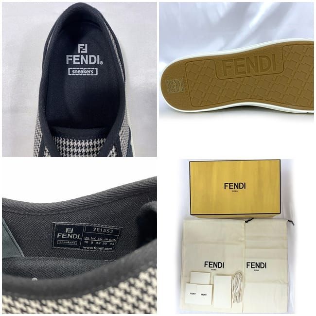 Fendi Sneakers Ec21385 White Black Staggered