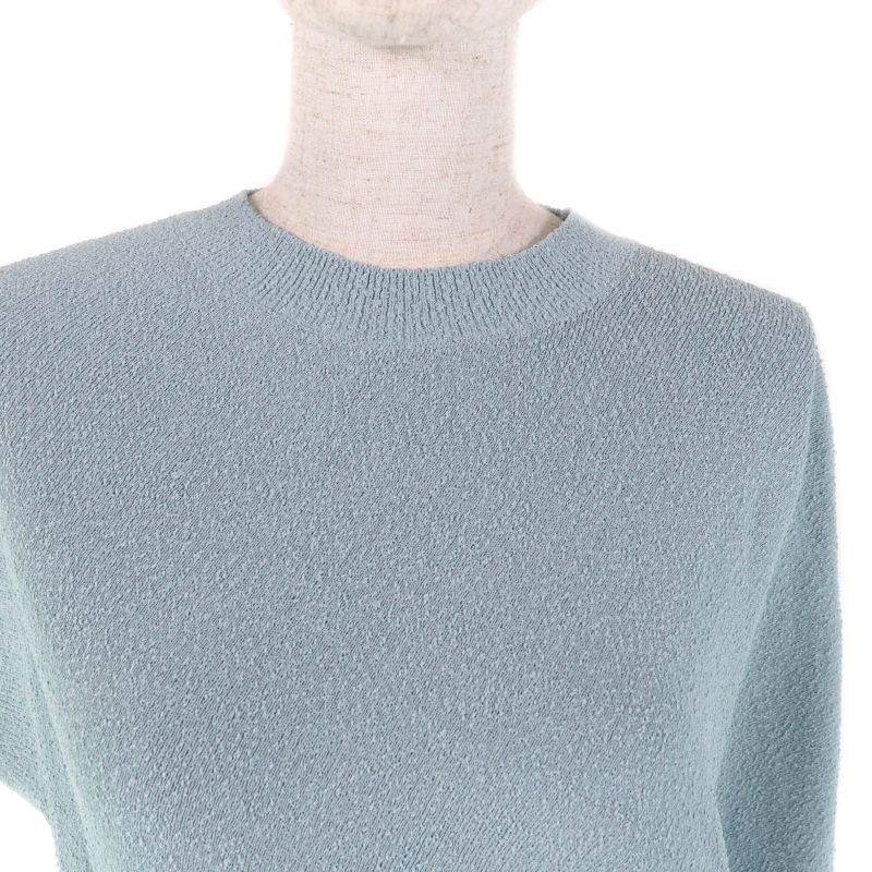 Fendi 2023 Fzxb23 Logo Design Asymmetrical Draped Knit Blue 36 Storage With Bag