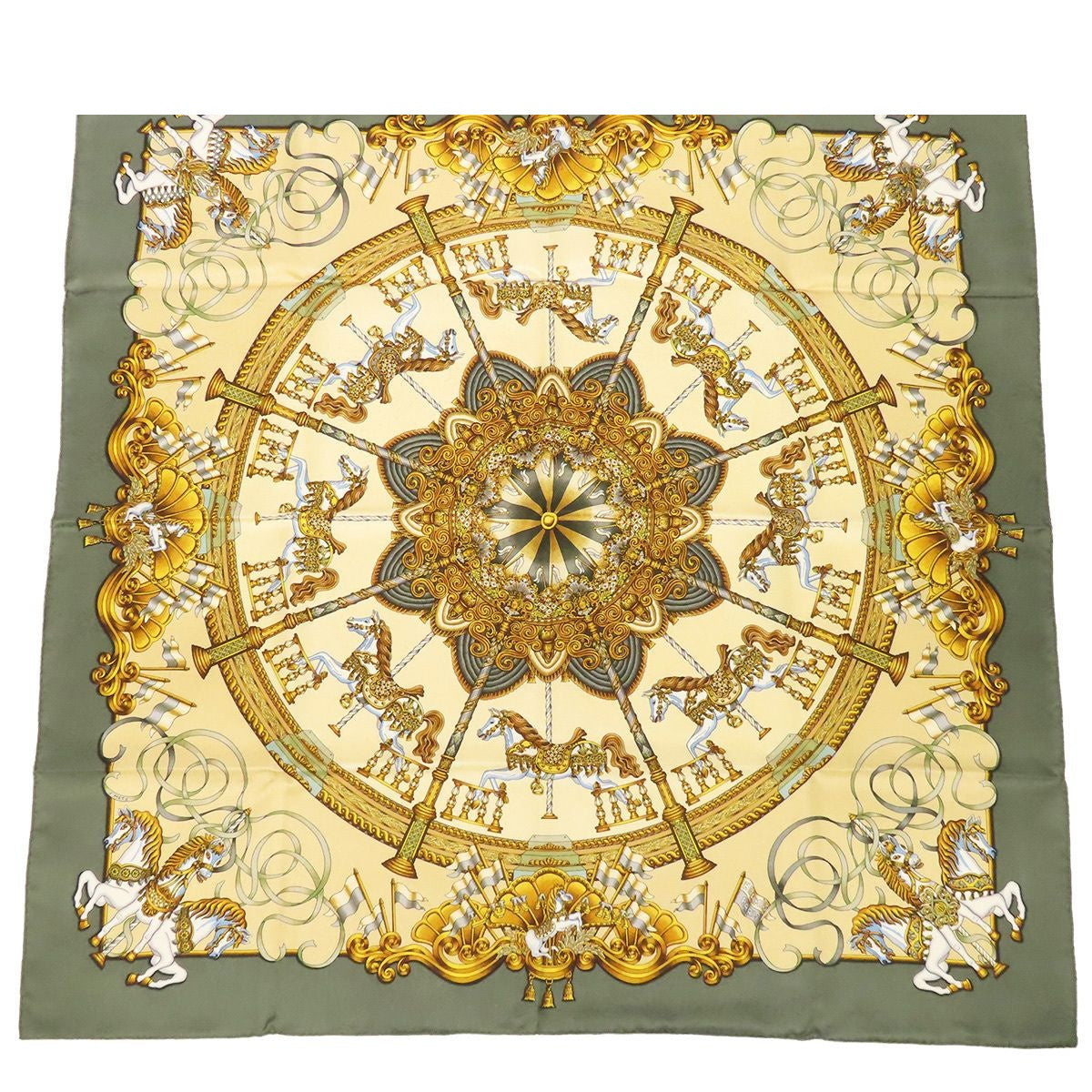 Hermes Carre 90 Multicolor Silk Luna Park Amusement Scarf