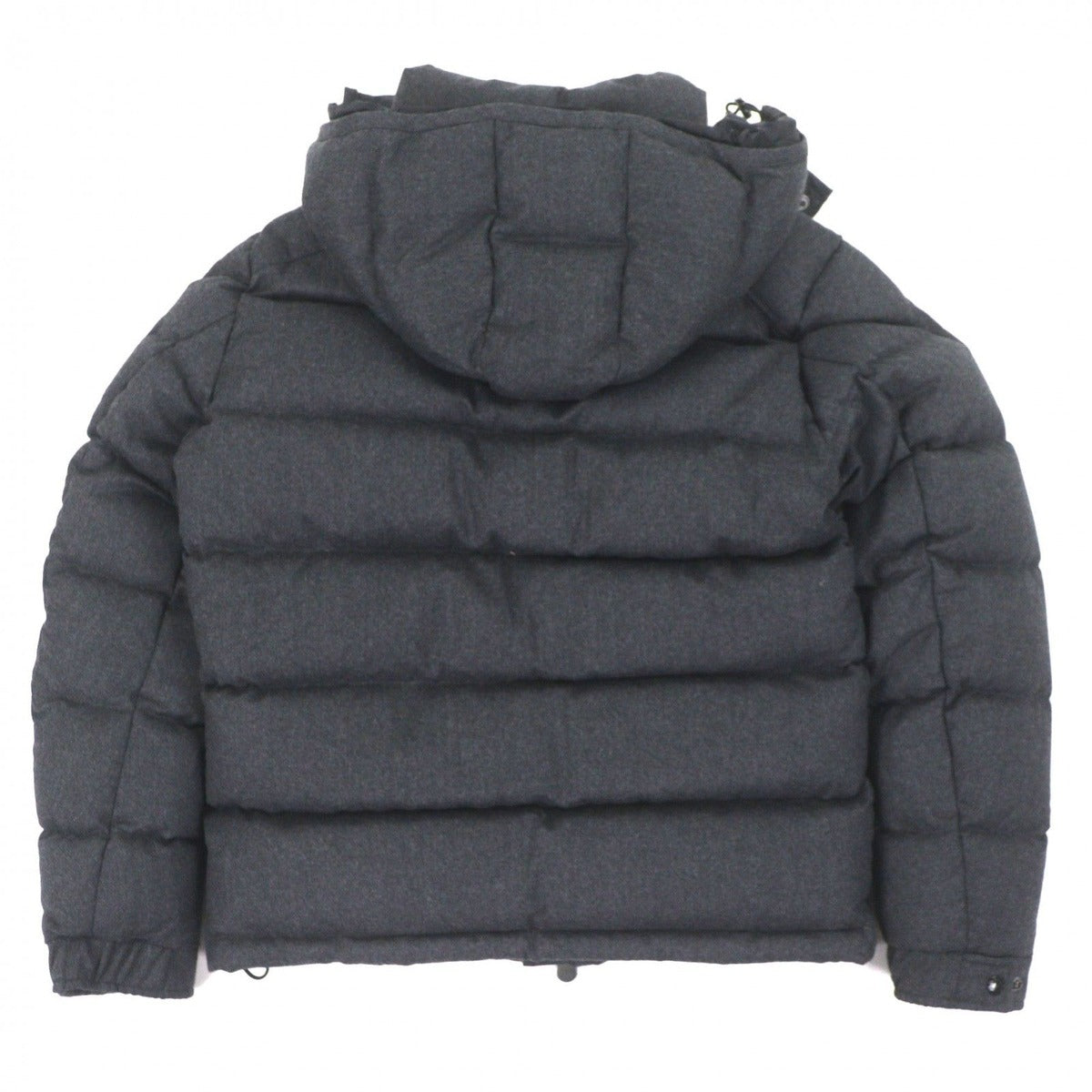 Moncler Montgenevre Wool with Logo Patch Hooded Double Zip Up Jacket Dark Gray — view 3