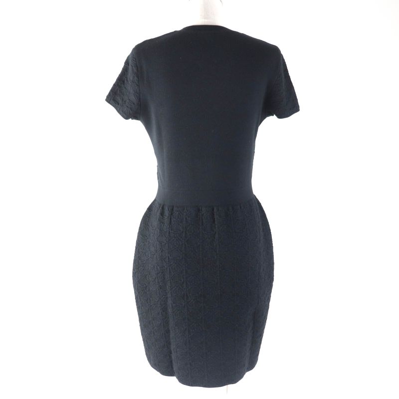 Hermes 23SS 3e2500dc Cashmere Silk Blend Crew Neck French Sleeve Knit Dress