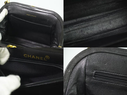 Authentic Chanel Coco Mark Matelasse Chain Shoulder Bag Pochette Lambskin