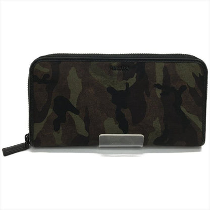 Prada Long Wallet Round Zipper Camouflage