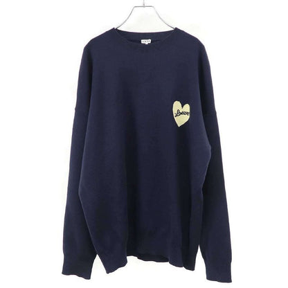Loewe 23 AW Heart Logo Wool Knit Sweater H526 Y14 kei Navy