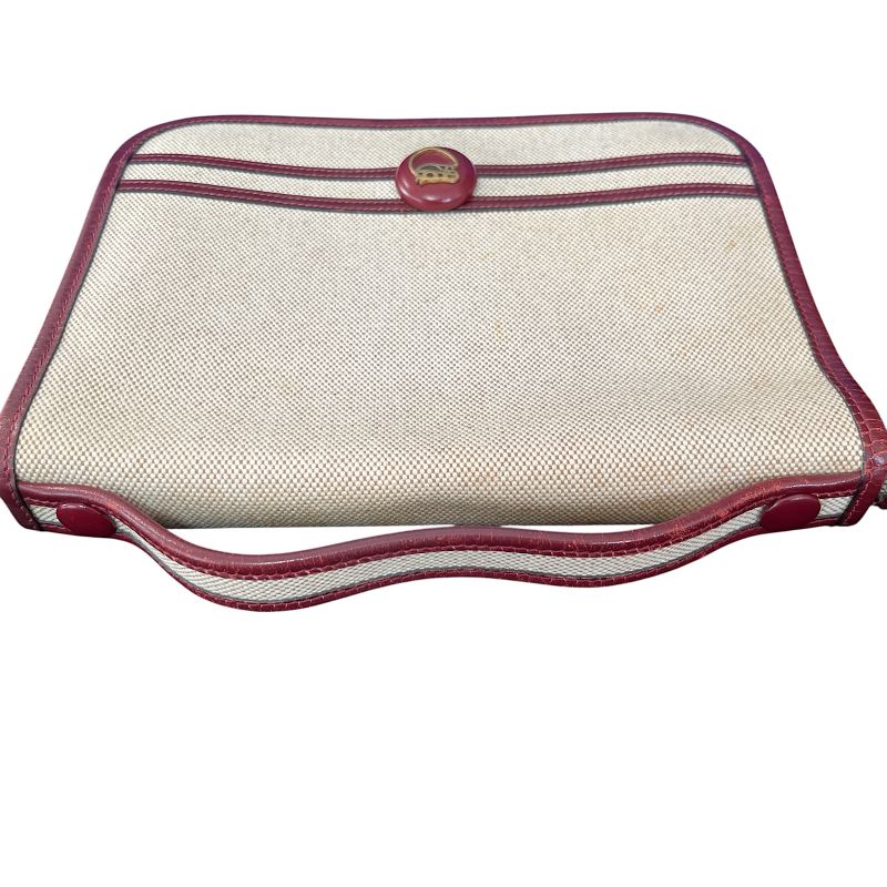 Hermes Shoulder Bag Toile Ashe Canvas Leather Beige