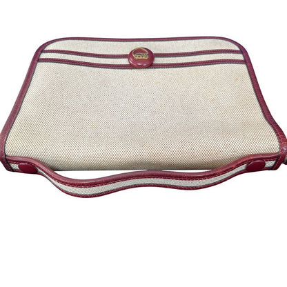 Hermes Shoulder Bag Toile Ashe Canvas Leather Beige