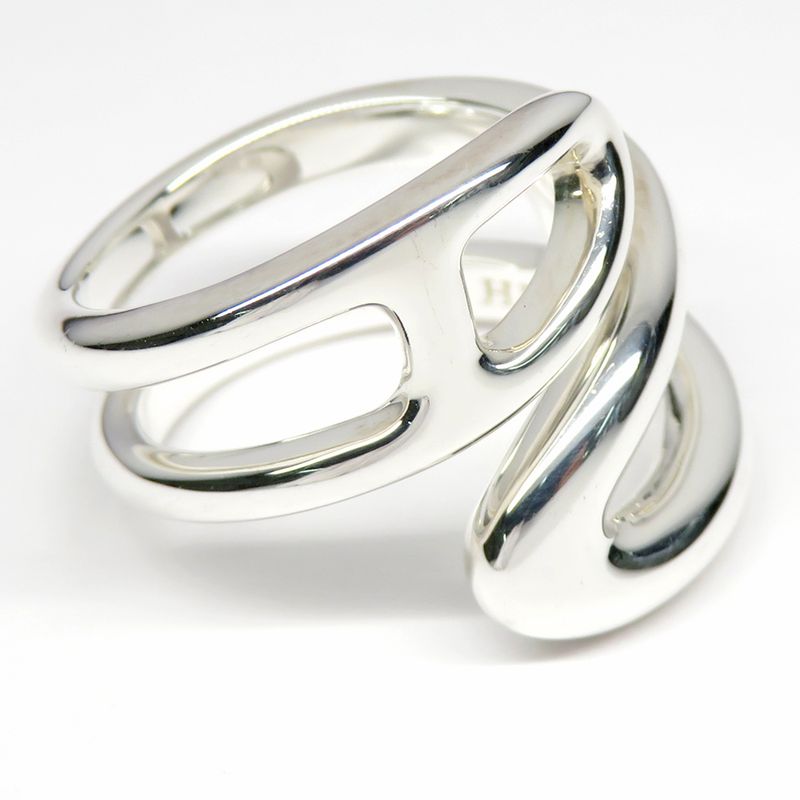 Hermes Ring Chaine D'ancre Punk H117620b #49 Approx 9 Ag925 SV Silver