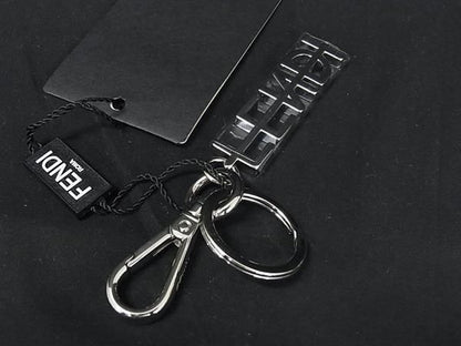 Fendi Key Holder Key Ring Bag Charm Women's Men's Silver Fr1687
