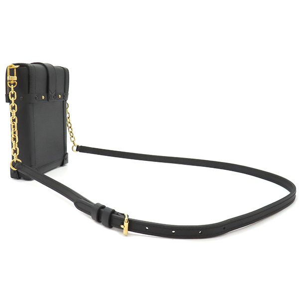 Louis Vuitton Shoulder Bag Pochette Trunk Vertical Epi Leather Black Gold