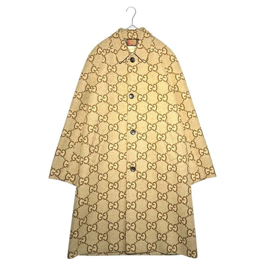 Gucci 22aw Jumbo GG Canvas Wool Car Coat 698708 Zait6 Jumbo GG Canvas Wool Car